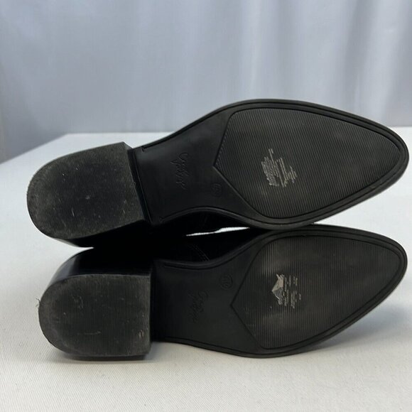 Crown Vintage Womens Black Pointed Toe Block Heel Pull-On Chelsea Boots Sz 8.5M - Picture 8 of 9